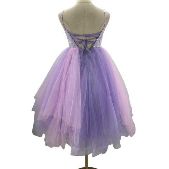 GIRL'S PARTY DRESS SZ 10-11 Y pink purple tulle sequin embroidered NEW 0b2 - Picture 3 of 7